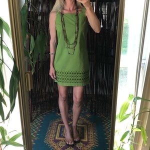 Vintage Eyelet Green Sleeveless Dress